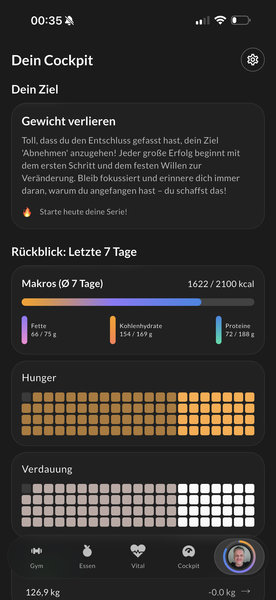 Athlory App Nutrition